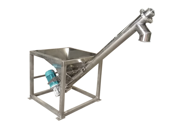 電機帶動螺旋回轉(zhuǎn)，推移物料以實現(xiàn)輸送目的的設備